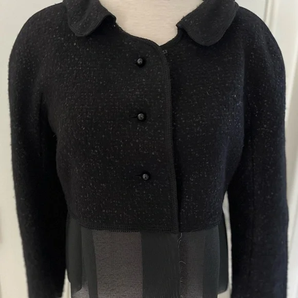 Rochas NEW made in France wool Blend Black Jacket, Size 40 (France)